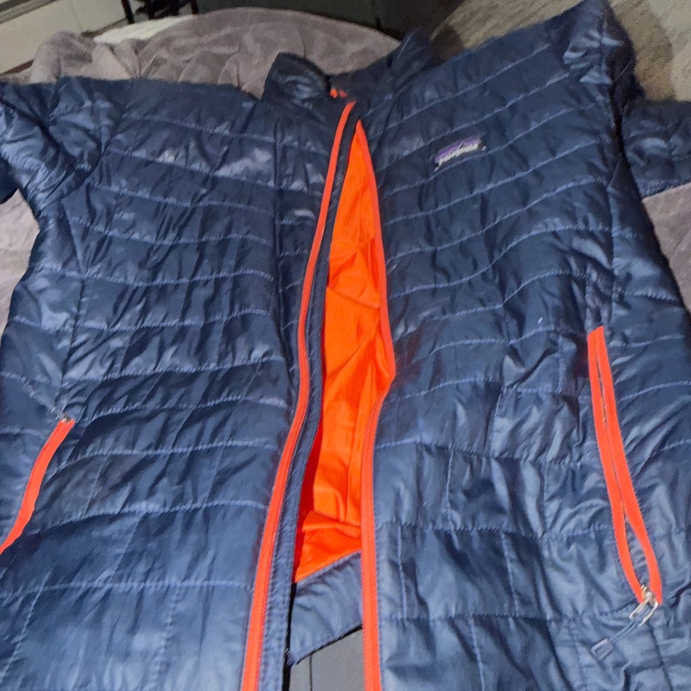 Patagonia Navy and Orange Puffer Jacket